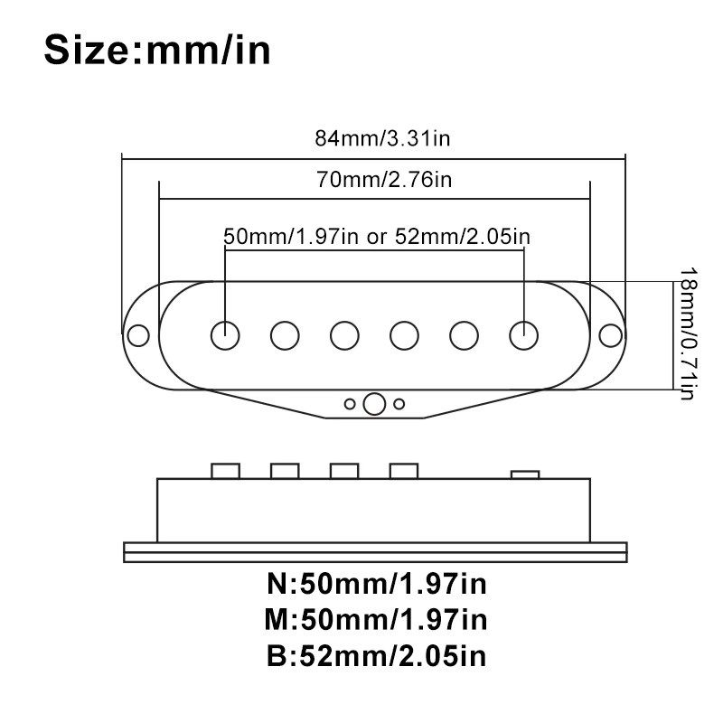 GETMUSIC SSS Alnico 5 ST Style Tonabnehmer Set für E-Gitarre in Rot und Schwarz mit roter Faserwicklung, 7.5K/7.5K/7.5K, Mittelposition RwRP - Bild 3
