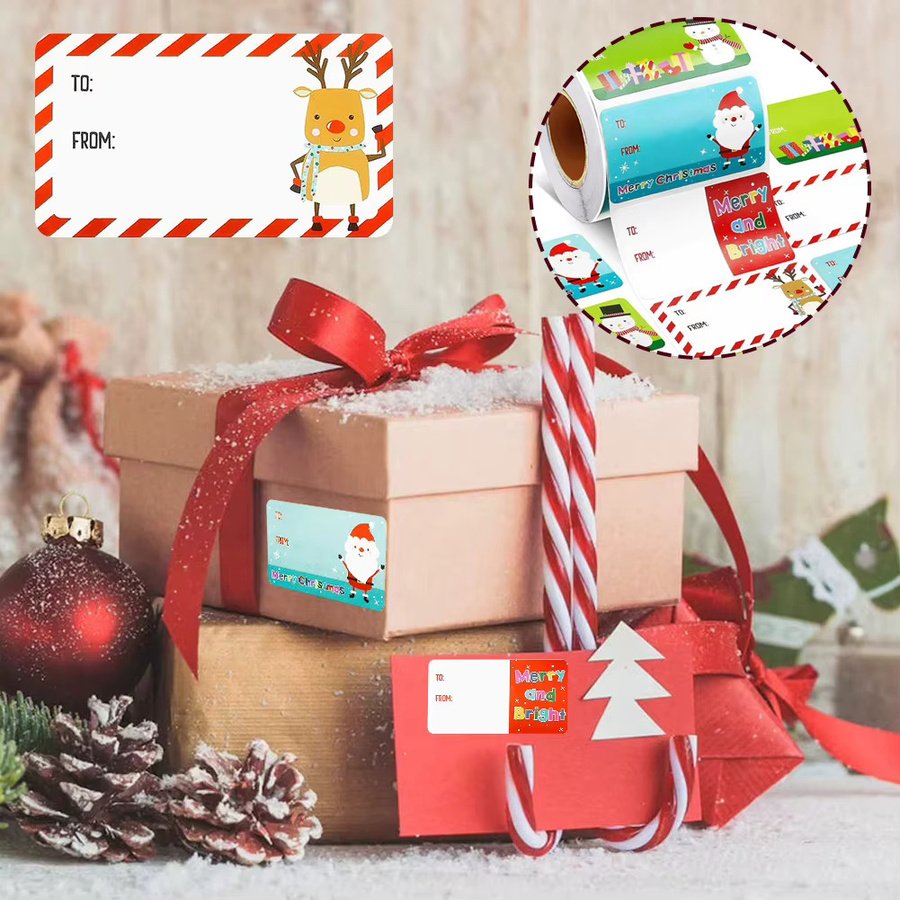 500 Stück Weihnachtsaufkleber in Multicolour für DIY Geschenke, Umschläge und Süßigkeiten-Tüten - Bild 4