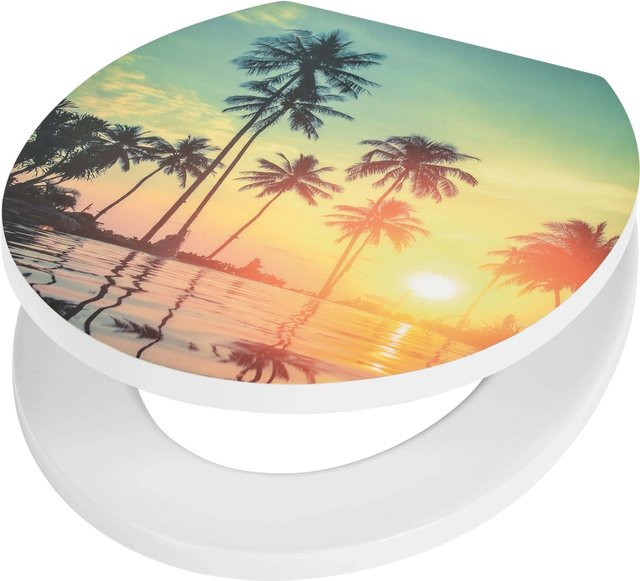 baliv WC-Sitz Acre aus Duroplast mit Palmenmotiv in Multicolor, oval - Bild 1