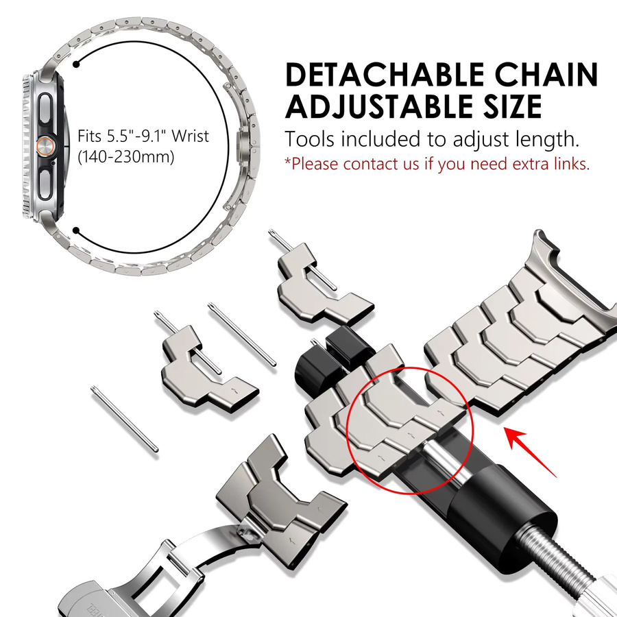 Correa Uhrenarmband Edelstahl, Silber, Unisex - Bild 2
