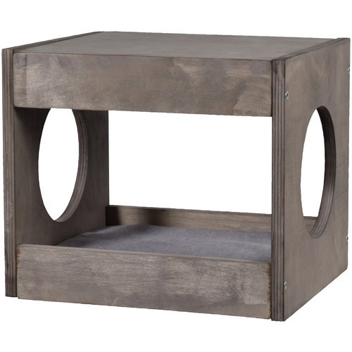 Dobar 3-teiliges Katzenmöbel-Set aus Pappelholz mit Katzenhöhle und Leiter in Braun und Grau, B/T/H: 35 x 30 x 30 cm - Bild 3