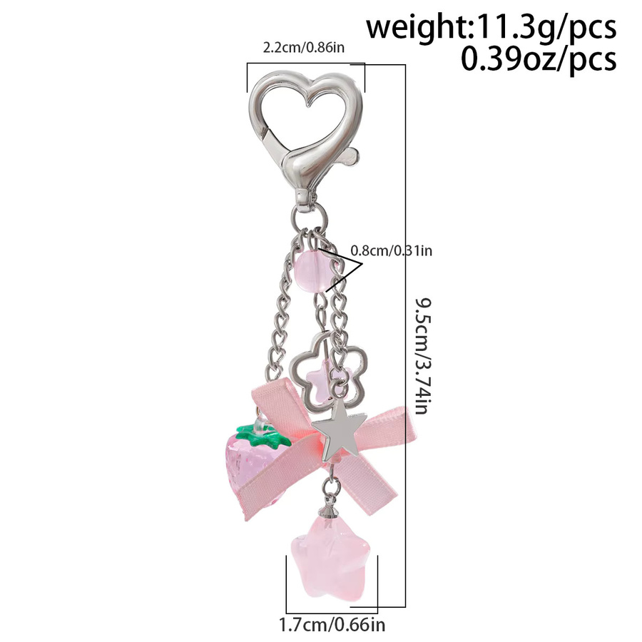 Ingemark Anhänger, Rosa Schleife, Pentagramm, Glas, Perle, Silber Farbe, Damen - Bild 2