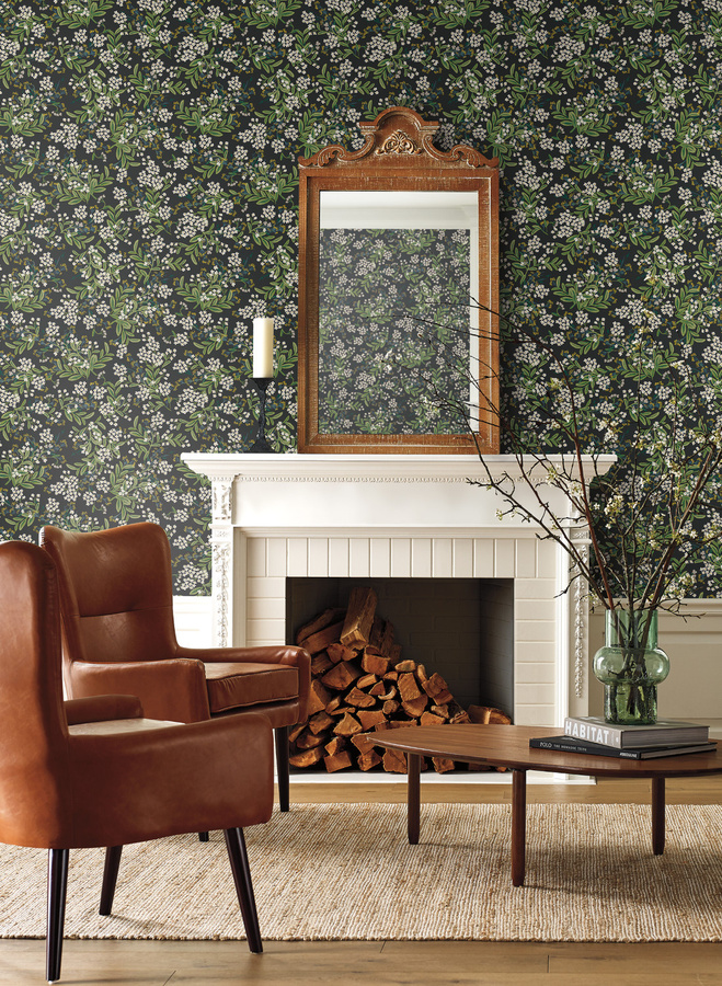 Rifle Paper Co. Tapete Cornflower in Blau, Gold und Multicolour mit floralem Botanical-Design - Bild 1