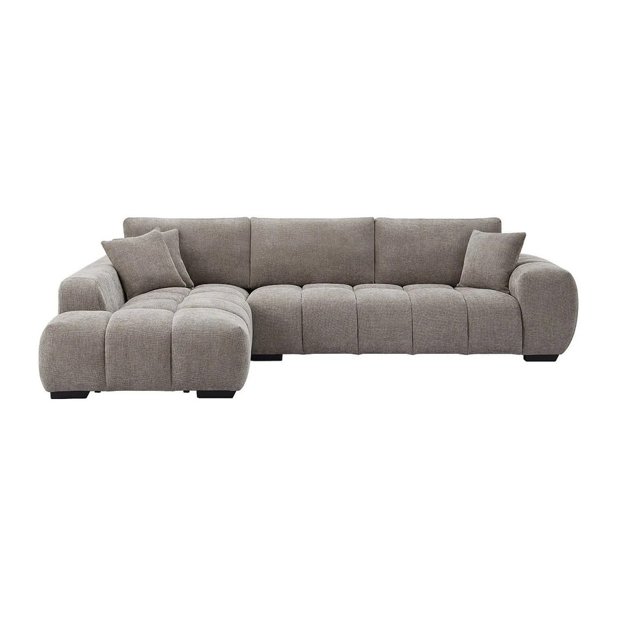 Berenia Ecksofa in Grau ohne Schlaffunktion mit L-Form und passenden Kissen, Breite: 298 cm - Bild 2