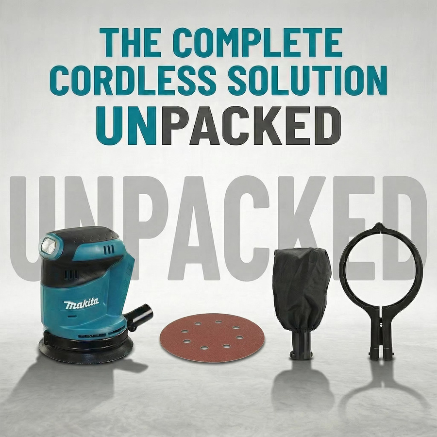 Makita DBO180Z 18V LXT Bürstenloser Akku-Exzenterschleifer für Holzbearbeitung, Schleifen und Polieren in Petrol - Bild 6