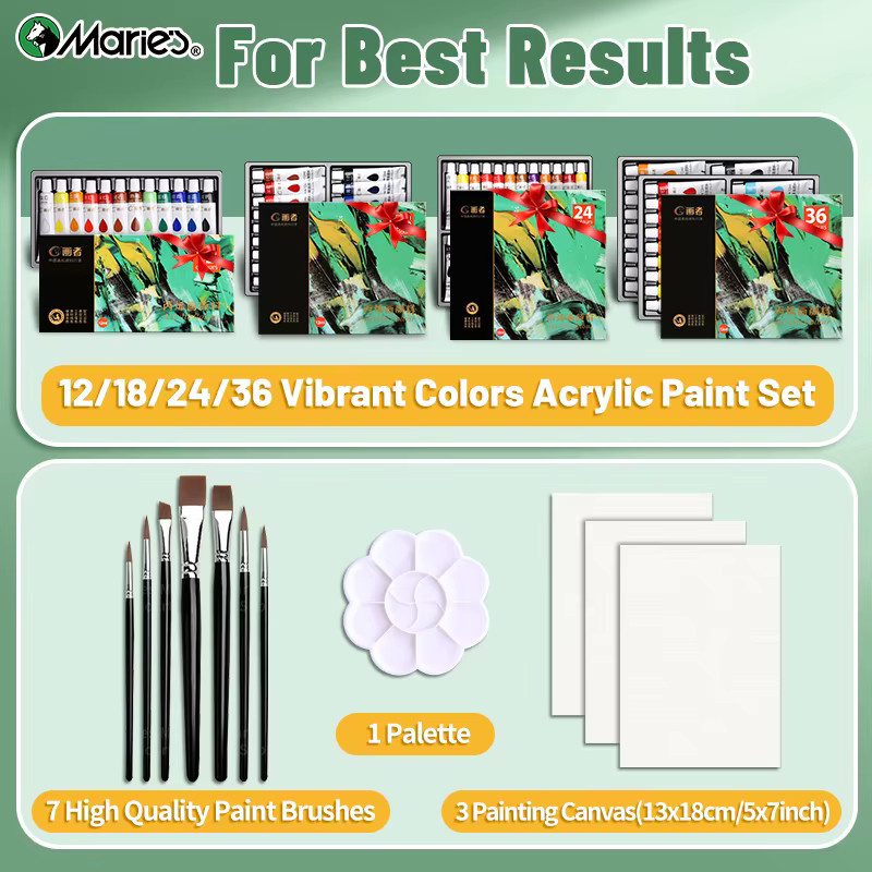 Professionelles Acrylfarben-Set in Multicolour für DIY-Projekte auf Holz, Keramik und Steinen mit 12 ml Tuben - Bild 1
