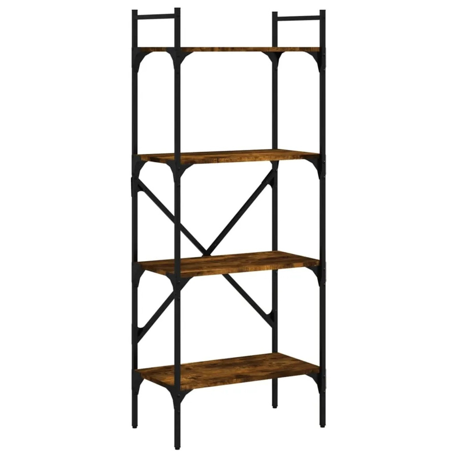 vidaXL Bücherregal in Eichenoptik mit 4 Fächern, Farbe Braun, B/T/H: 56 x 31,5 x 138,5 cm - Bild 2