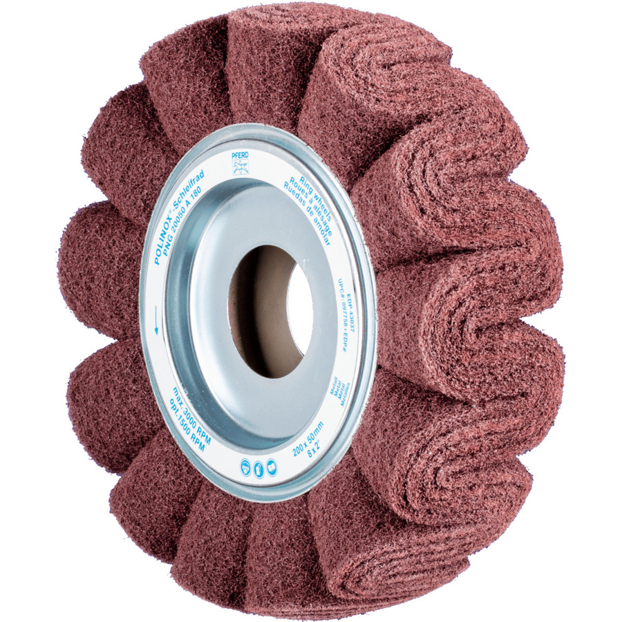 PFERD POLINOX Vlies-Schleifrad PNG für Feinschliff und Finish, Durchmesser: 200 mm, Breite: 50 mm, Bohrung-Ø: 44 mm, Körnung: A180 - Bild 2