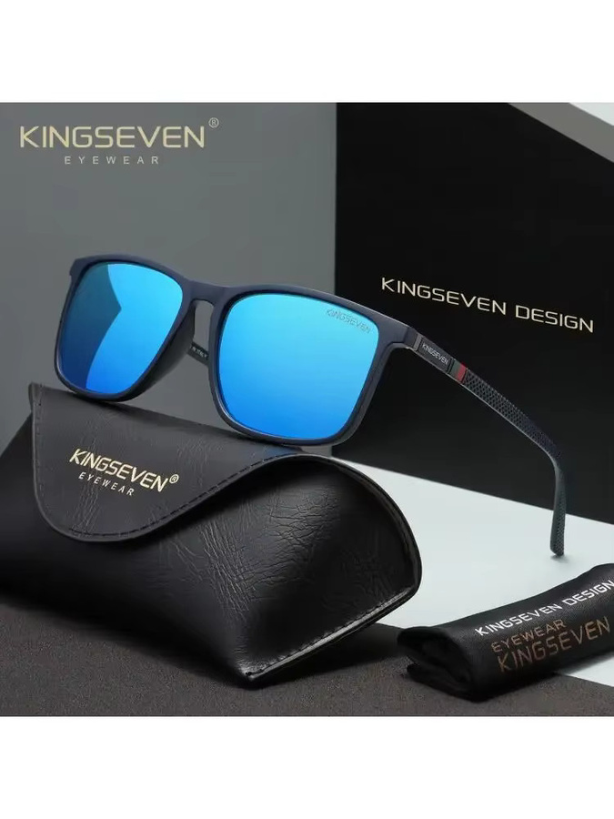 KINGSEVEN Sonnenbrille, Rechteck, Vollrand, Kunststoff, Unisex, polarisiert - Bild 2