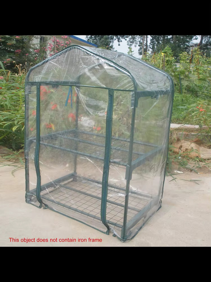 Fdit Tragbares Mini-Gewächshaus in Transparent für Blumenpflanzen und Gartenarbeit ohne Ständer - Bild 4