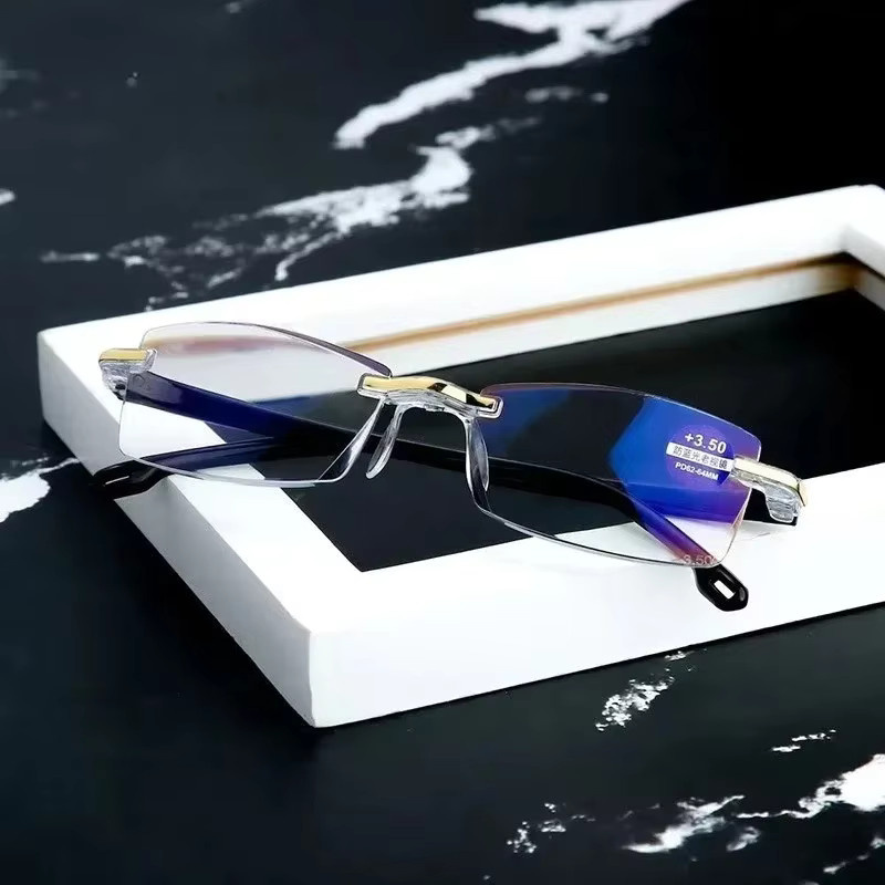 MDOD Lesebrille Männer, randlos, quadratisch - Bild 1