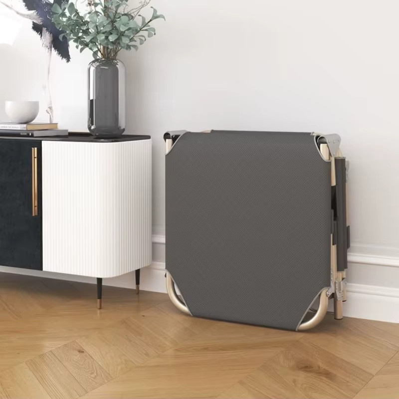 Klappbares Metallbett für eine Person in Grau mit Stoffbezug und modernem Design - Bild 2