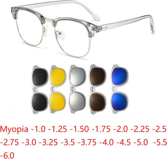 NINJONA 6-in-1-Sonnenbrille, polarisiert, Unisex, Vollrand - Bild 1