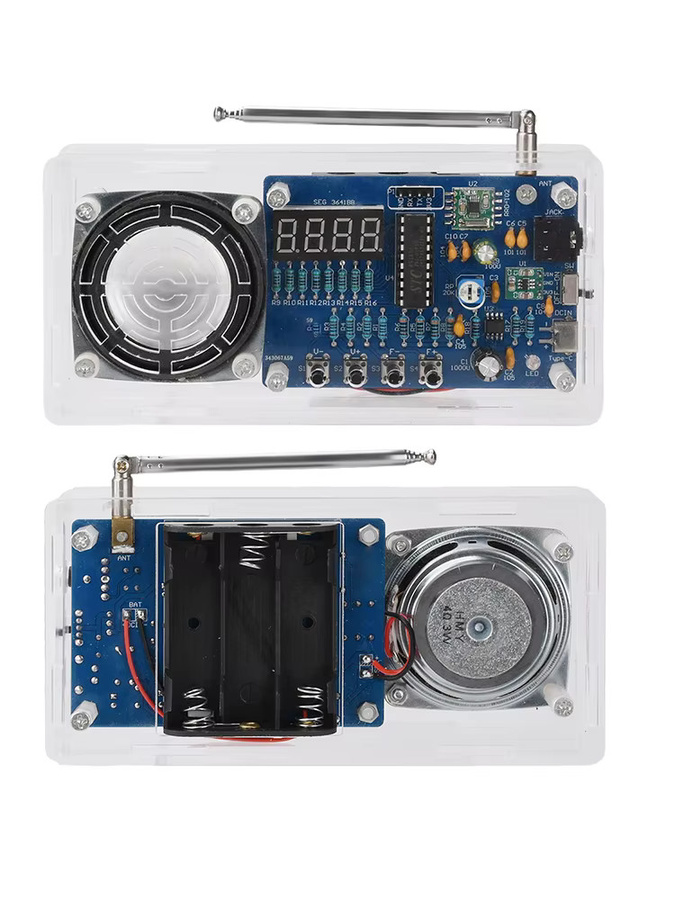 DIY FM-Radio-Bausatz von diymore mit verstellbarer Antenne, digitaler Anzeige und USB-C Stromversorgung, Multicolor - Bild 4