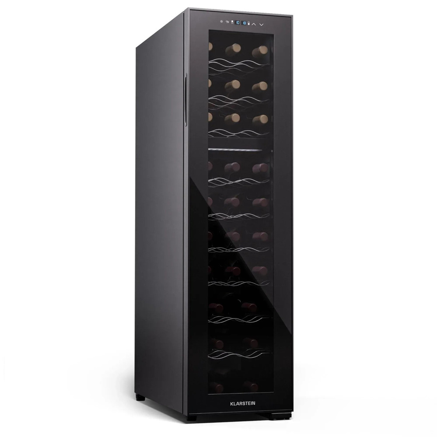 Klarstein Shiraz 27 Duo Weinkühlschrank Schwarz mit 2 Zonen, 83 l Fassungsvermögen für 27 Flaschen und Touch-Bedienung - Bild 2