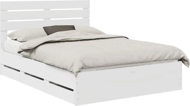 vidaXL Bettrahmen mit Schubladen in Weiß aus Holzwerkstoff, B/T/H: 160 x 200 x 163 cm - Bild 1