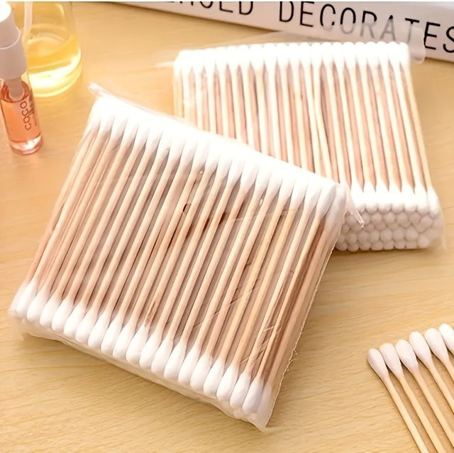 Doppelköpfige Einweg-Wattestäbchen, 600 Stück, Unisex - Bild 1