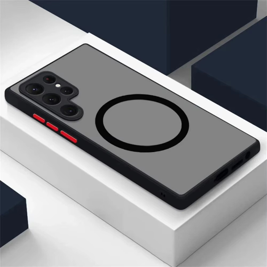 Stoßfeste magnetische Schutzhülle für Samsung Galaxy S25 S24 S23 S22 Ultra S21 Plus und Note 20 Ultra mit MagSafe Kompatibilität in Schwarz Matt - Bild 6