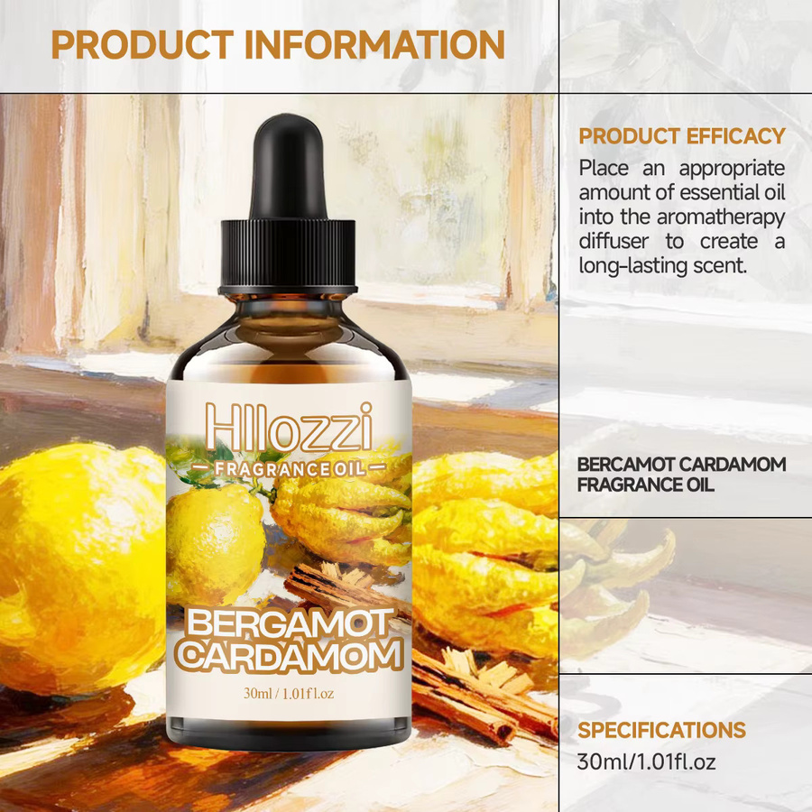 Hllozzi Bergamot-Kardamom Duftöl, Unisex, transparent - Bild 3