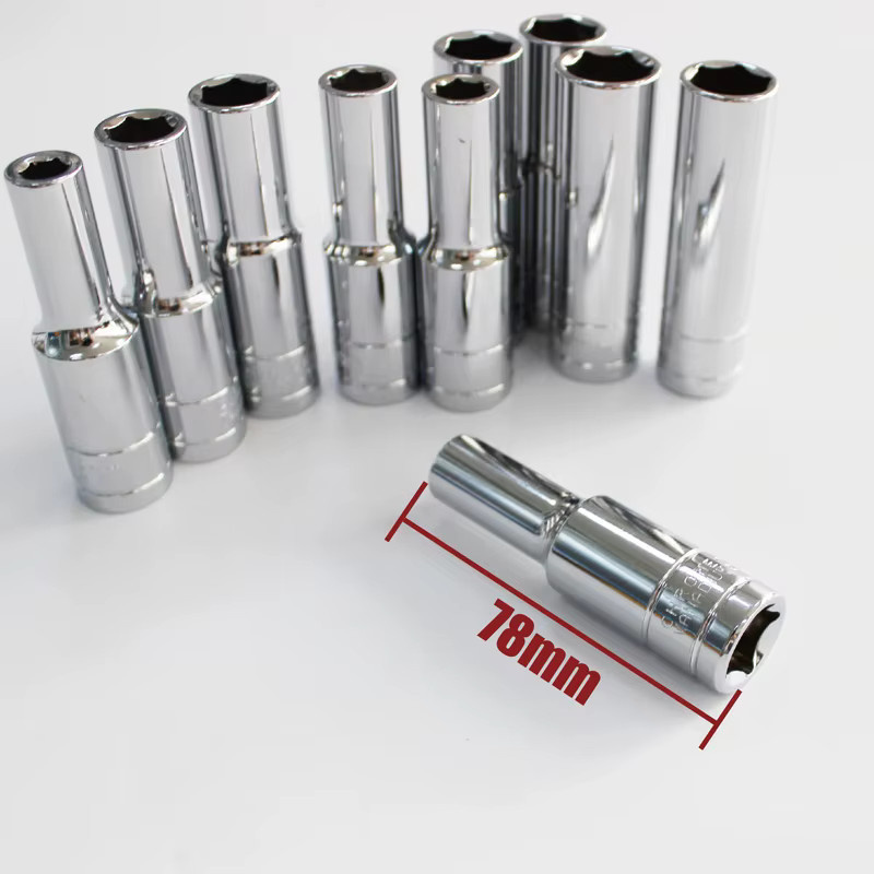 Dragoceni 6-Punkt-Schlagbuchsen Set extra tief 1/2 Zoll Antrieb, Farbe Silber, L: 78 mm, Größen: 8 mm bis 22 mm - Bild 2