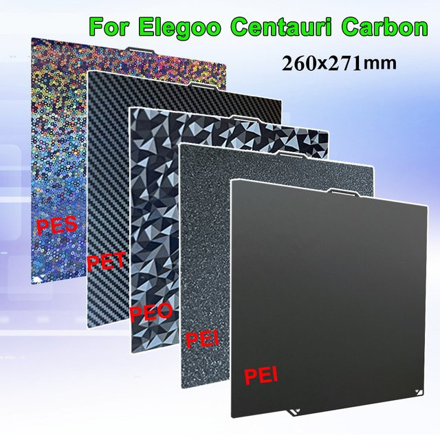 Elegoo Centauri Carbon Build Plate Doppelseitiges Federstahl Druckbett mit PEO PET PES PEI Oberflächen für FDM 3D-Drucker in Gold - Bild 1