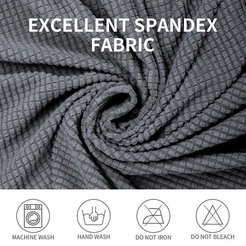 Bestbags Stretch-Sitzbezüge für Esszimmerstühle aus Jacquard in Grau gestreift, elastisch und waschbar - Bild 3