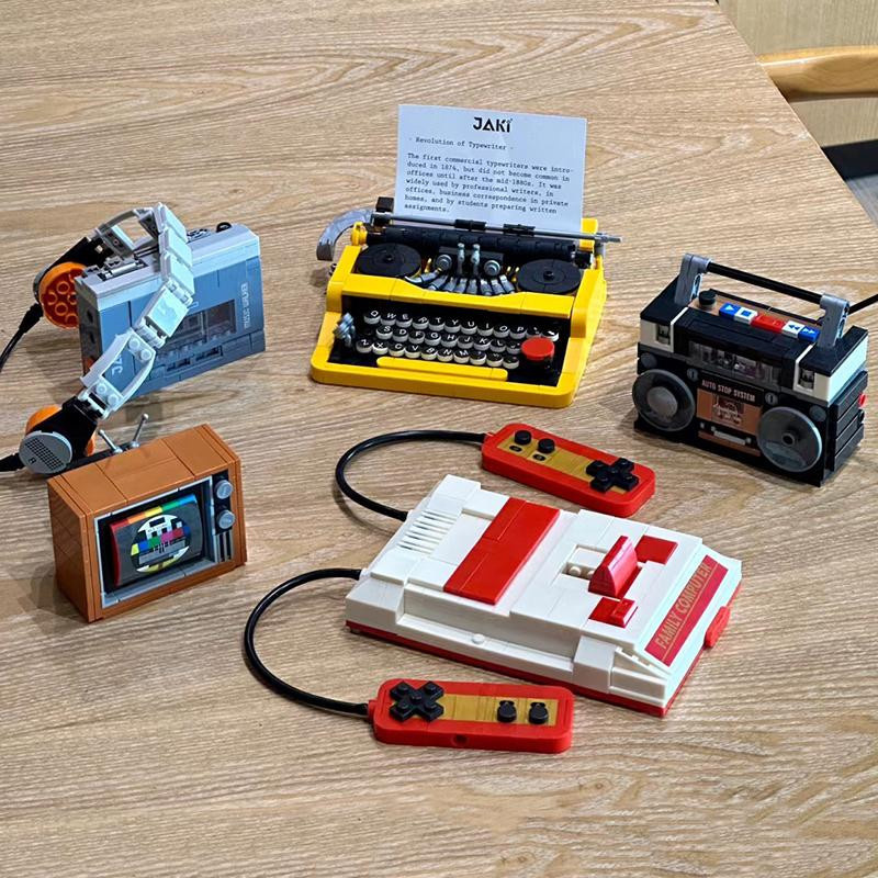Fun Building Blocks Retro-Farbfernseher Computer Musik Walkman Spielkonsole Radio Schreibmaschine 3D-Modell Mini-Blöcke Bauspielzeug 6-12J - Bild 4
