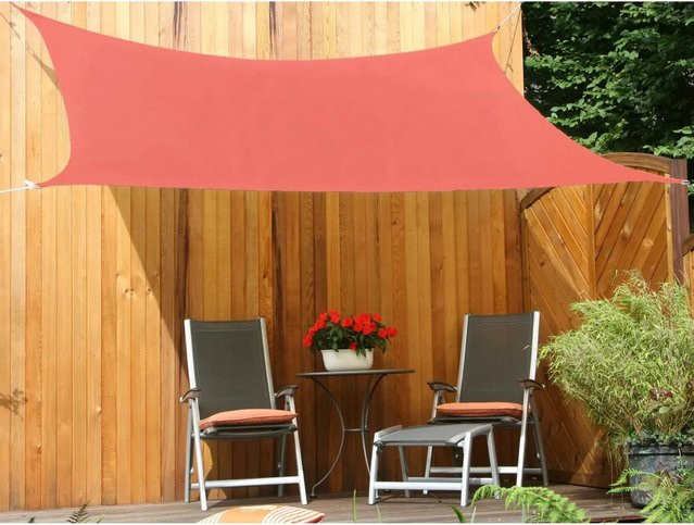 Floracord Vierecksonnensegel aus HDPE in Terracotta, Breite: 250 cm, Länge: 300 cm - Bild 1