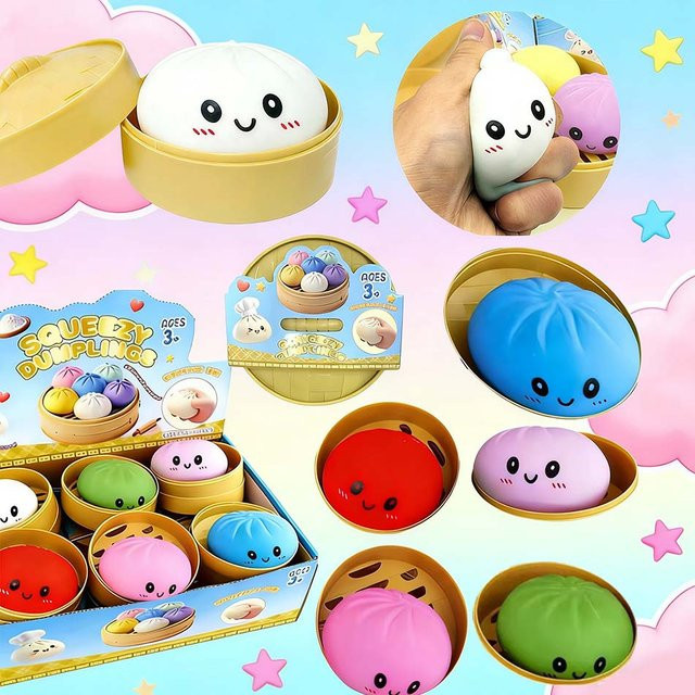 Bandai Regenbogen-Dumpling-Squishies, Quetschspielzeuge, multicolour - Bild 1