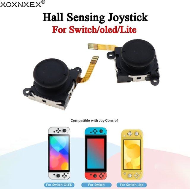 XOXNXEX Ersatz-Halleffekt-Joystick für Nintendo Switch Joy-Con und OLED Lite in Schwarz ohne Drifting - Bild 1