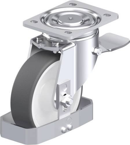 Blickle LH-POTH 150R-ST-FS Stahlblech-Lenkrolle in Grau und Weiß mit 150 mm Rad-Durchmesser und 500 kg Tragfähigkeit - Bild 1