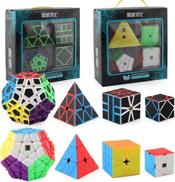 MOYU 4 in 1 Cube Set Colorful Carbon Fibre Speed Magic Cube - Bild 1