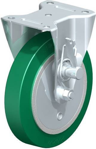 Blickle Bockrolle B-GST 200K-TML in Grün und Silber mit 200 mm Durchmesser und 600 kg Tragfähigkeit - Bild 1