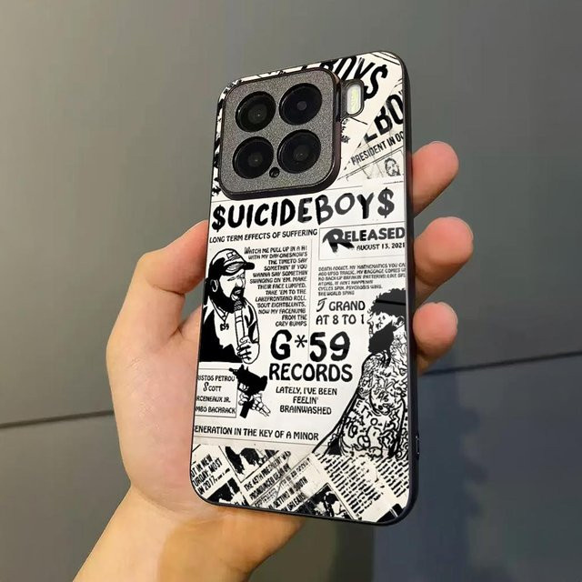 Handyhülle Rap Group S-Suicideboys-S G59 für Xiaomi Redmi Note 15 14 13 12 11 Pro Plus mit Glasabdeckung in Schwarz und Multicolour - Bild 1