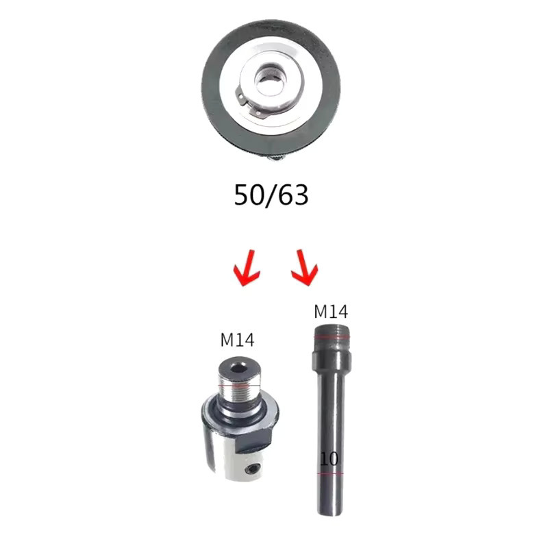 Pleuelmotor Verbindungswelle für K01 50 K01-63 K02-50/63 Mini Chuck DIY Holzdrehmaschine in Silber mit M14*1 Gewinde - Bild 2