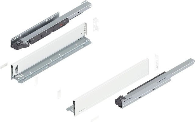 Blum Legrabox Pure Set Schubladenauszug mit Tip-On Vollauszug, Farbe: Seidenweiß, Tiefe: 500 mm, 1 Paar - Bild 1