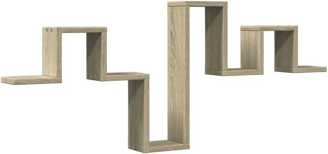 vidaXL Wandregal Sonoma-Eiche aus Holzwerkstoff, Farbe: Braun, B/T/H: 104,5 x 10 x 43 cm - Bild 1