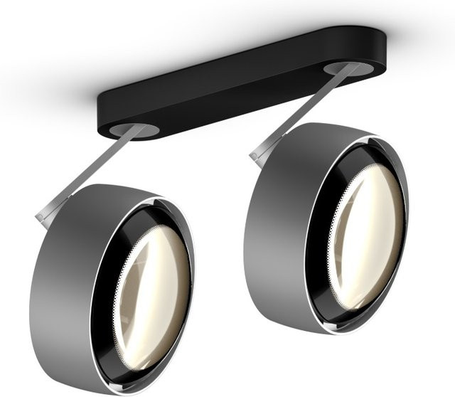 Occhio Più alto 3d doppio VOLT LED-Deckenstrahler in Chrom matt und Schwarz matt mit warmweißem Licht (3000K) - Bild 1