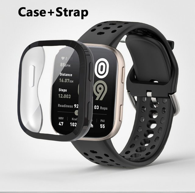 RMUTANE Uhrenzubehör, 2-in-1-TPU-Hülle + Armband, Transparent, Kunststoff, Amazfit Bip 6 - Bild 1