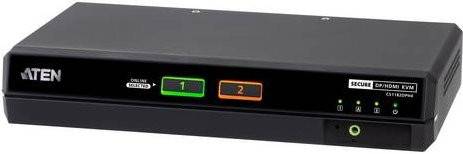 ATEN CS1182DPH4 Universal Secure KVM Switch mit 2 USB-Ports, 5K Auflösung, DisplayPort und HDMI in Schwarz - Bild 1
