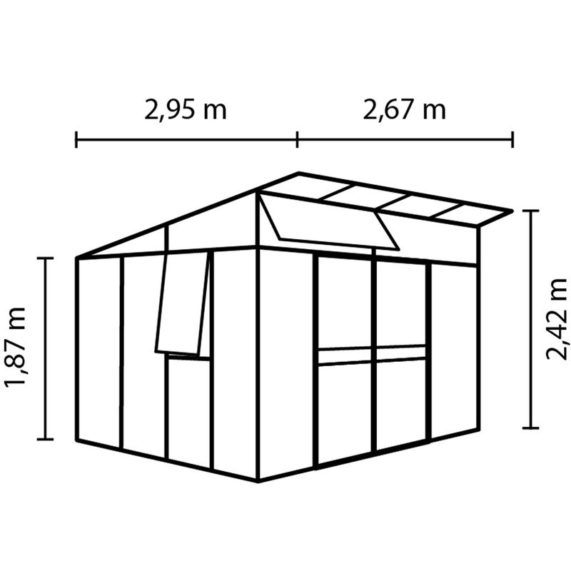 Vitavia Gewächshaus Aphrodite 7800 in Weiß mit 7,8 m² Fläche, 3 mm ESG-Glas und 10 mm HKP-Dach - Bild 2