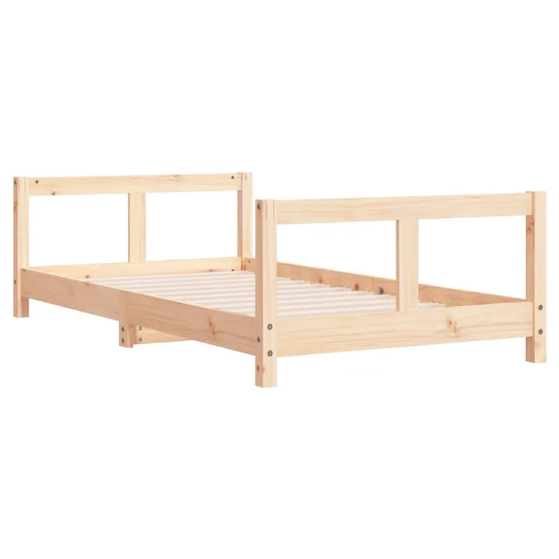 Vidaxl Kinderbettrahmen aus Kiefer Massivholz in Natur, B: 80 cm, L: 160 cm - Bild 2