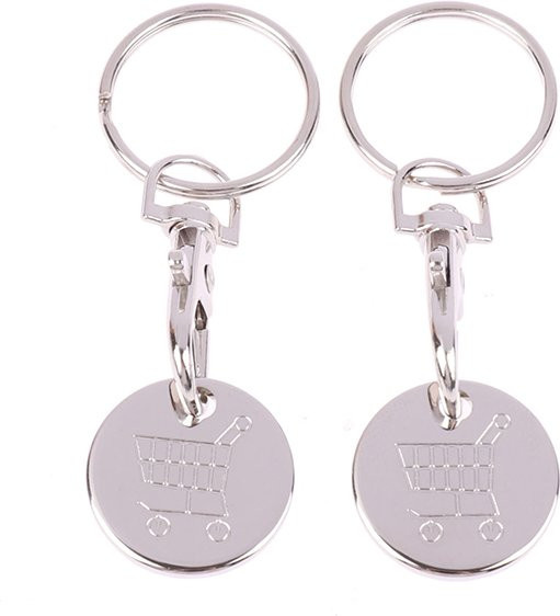 Schlüsselring Metall, Einkaufswagen Münze Halter, Unisex - Bild 1