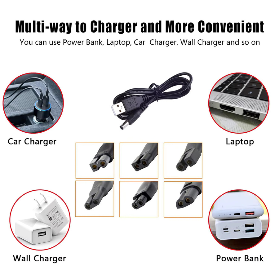 Brangdy Ersatz-Netzkabel, 8 Stück, 5 V, USB-Adapter - Bild 3