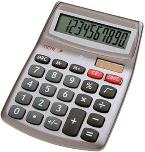 Tischrechner Genie 540 Grau mit 10-stelligem Display, Solar- und Batteriebetrieb, B/H/T: 10,5 x 1,5 x 14 cm - Bild 1
