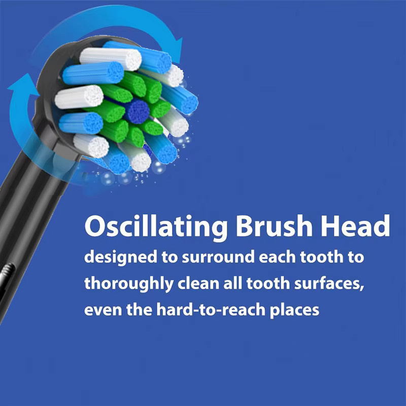 4 Stück EB50 Cross Action Ersatzbürstenköpfe in Weiß für Oral B D12 D16 D100 3757 3709 Pro3 Pro1Max elektrische Zahnbürsten von jitong - Bild 2