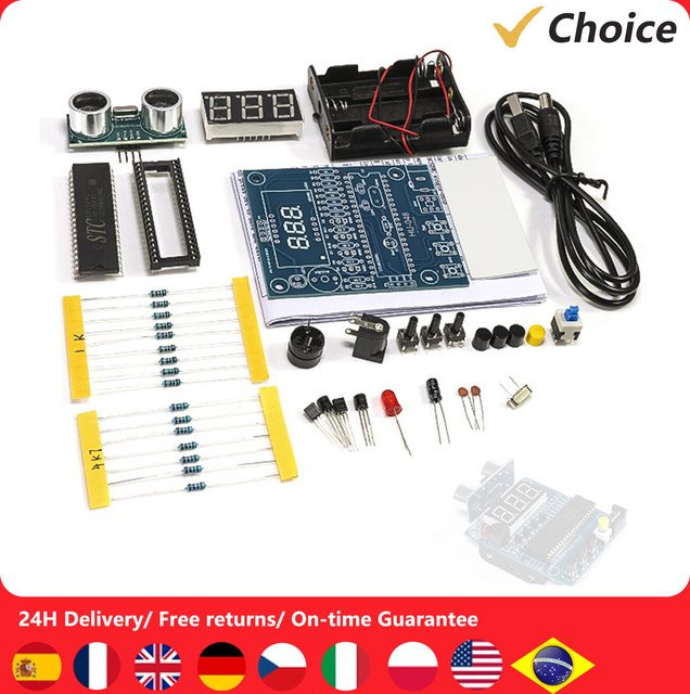 DIY Elektronisches Lötkit für ein Entfernungs-Messgerät mit 51 Mikrocontroller und Umkehr-Alarm in Multicolour - Bild 1