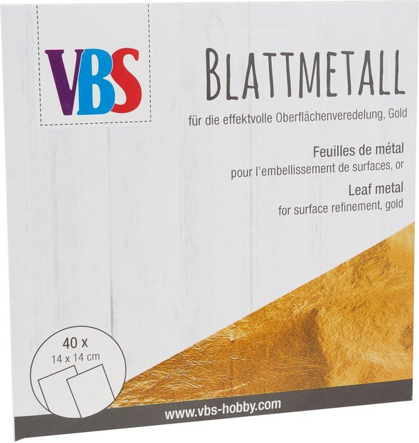 VBS Blattmetall Goldfarben 40 Blatt - Bild 1