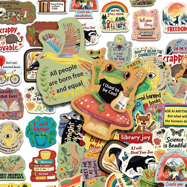 50 Stück Cartoon Ermutigen Graffiti Aufkleber in Multicolour für Laptop Skateboard und Helm - Bild 1