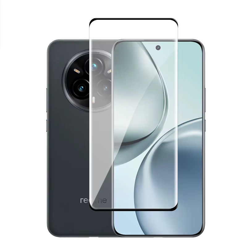 Realme 14 Pro und Realme 14 Pro Plus Schutzfolien Set: Gehärtetes 3D gebogenes Glas für die volle Displayabdeckung und ein Objektivschutzfilm in Transparent - Bild 2